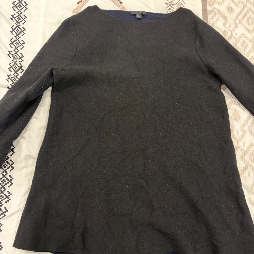 COS Black Knit Top